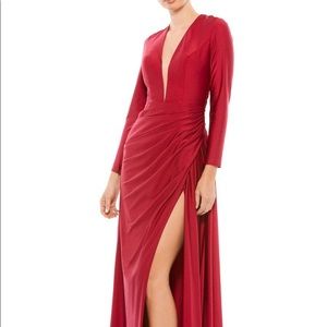 Mac Duggal Red plus size Long Sleeve Gown 14